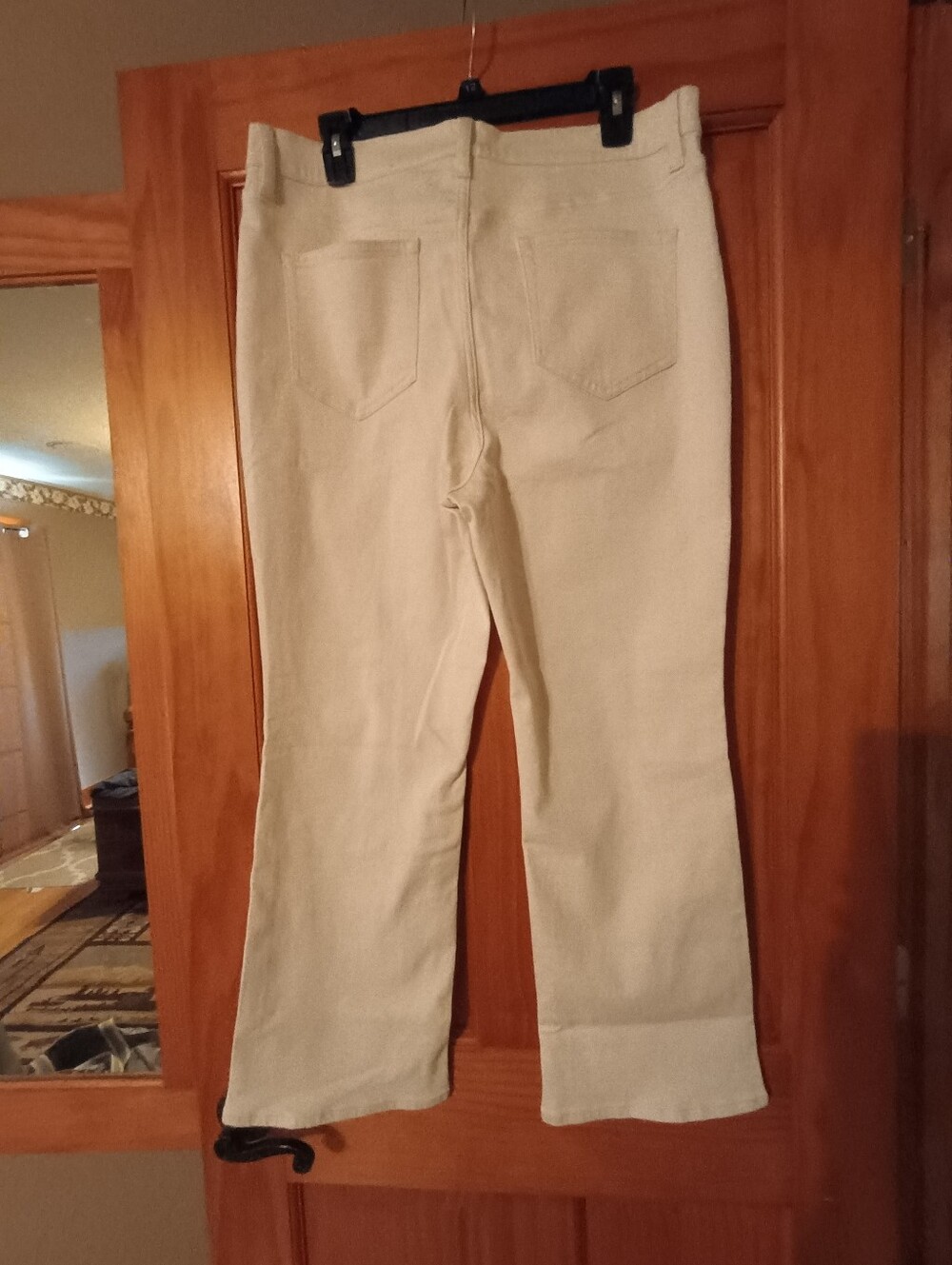 Cream Boot-Leg Crop Pants